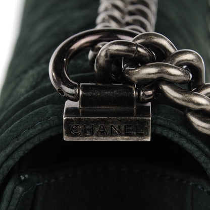 Chanel Iridescent Caviar Quilted Medium Boy Flap Dark Green 5 of 9