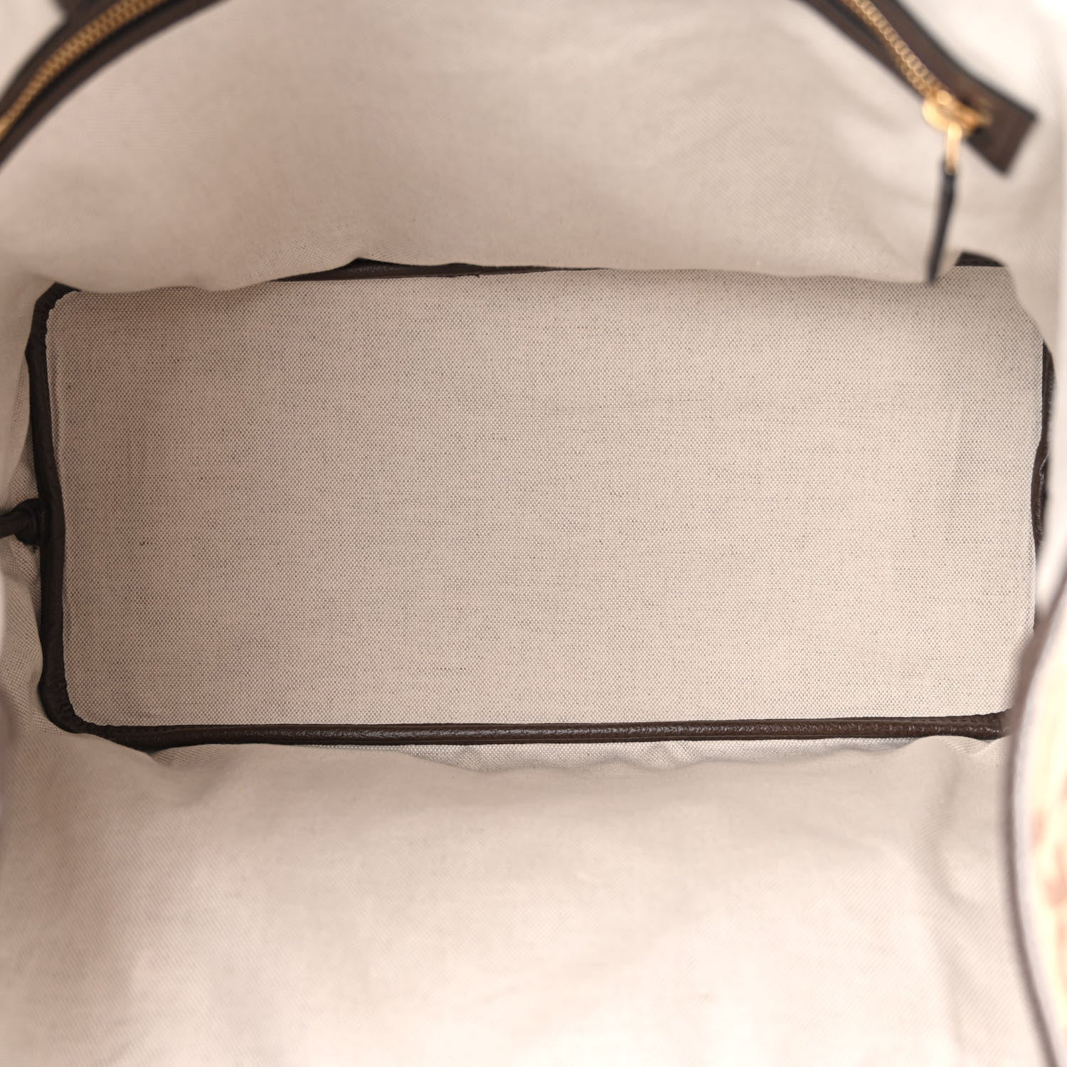 Gucci Monogram Jumbo GG Textured Dollar Calfskin Web Medium Ophidia Shopping Tote Camel Ebony 5 of 10