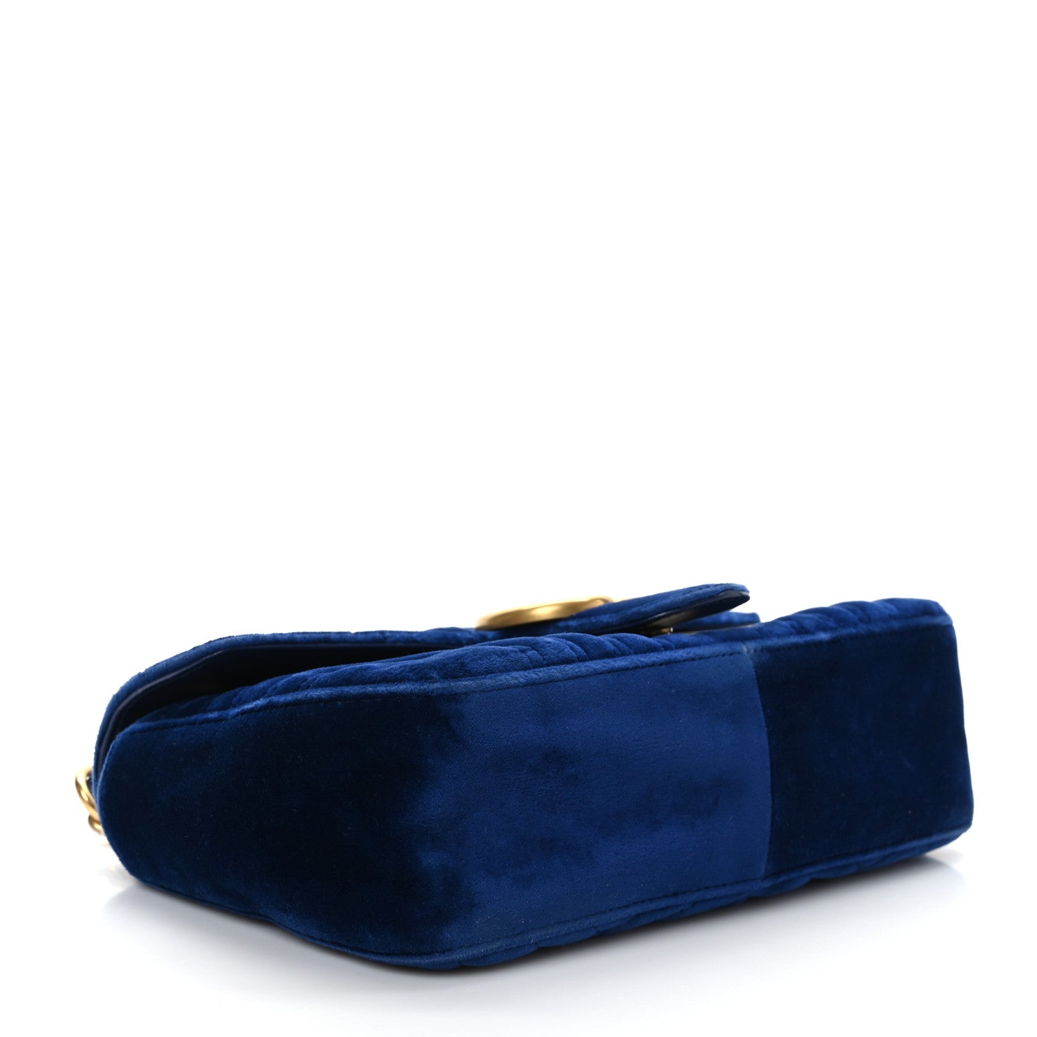Gucci Velvet Matelasse Small GG Marmont Shoulder Bag Cobalt Blue 4 of 9