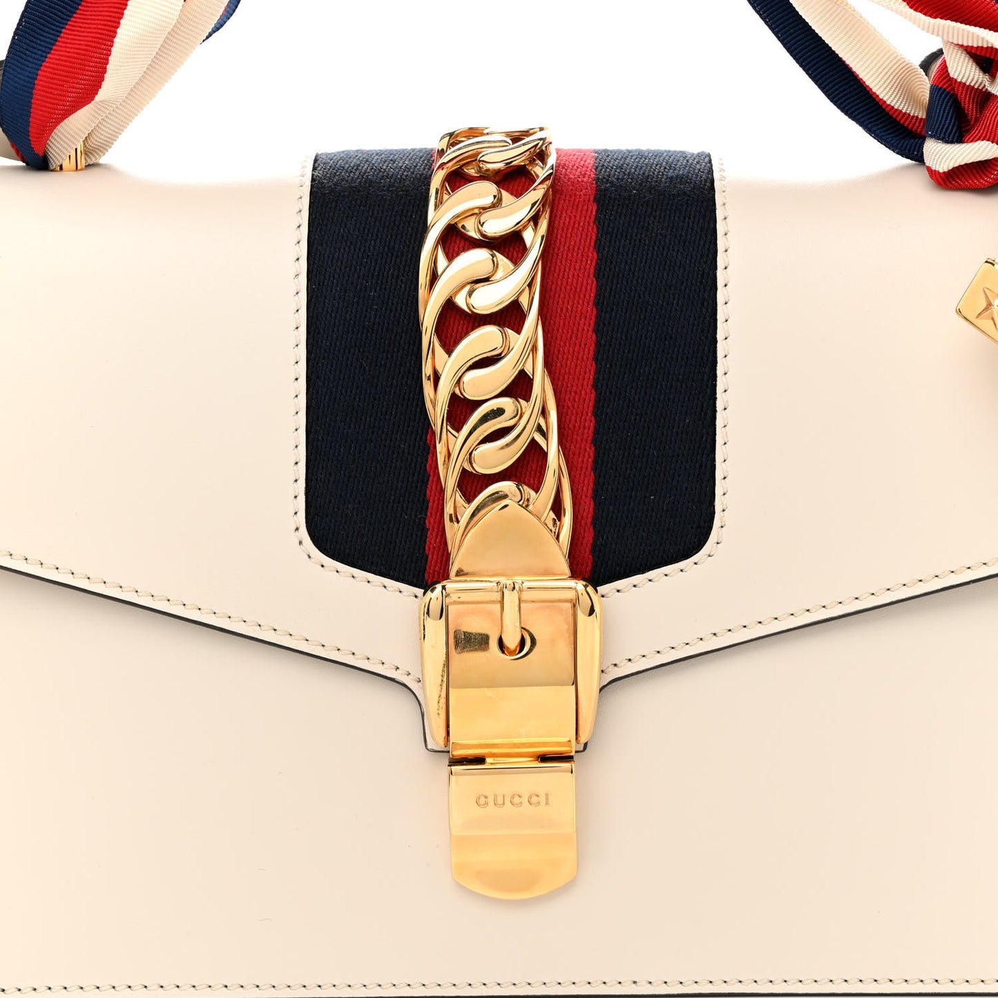 Calfskin Small Sylvie Shoulder Bag Off White