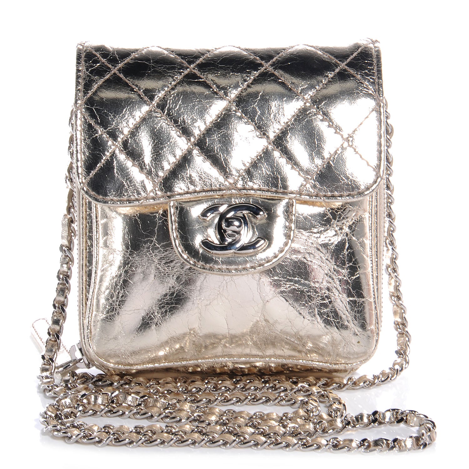 Chanel Metallic Calfskin Mini Flap WOC Gold 1 of 9