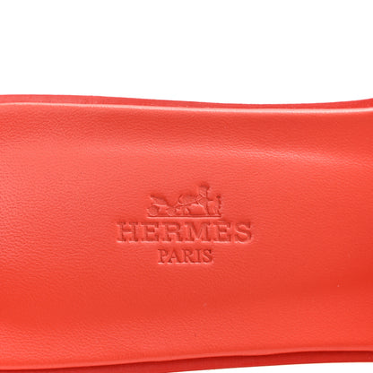 Hermes Box Calfskin Oran Sandals 40 Rouge Jaipur 8 of 9