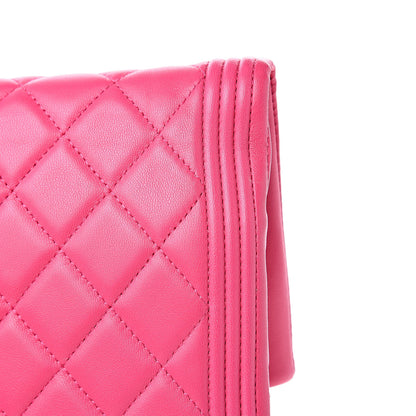 Chanel Lambskin Quilted Beauty CC Boy Clutch Fuchsia 9 of 11