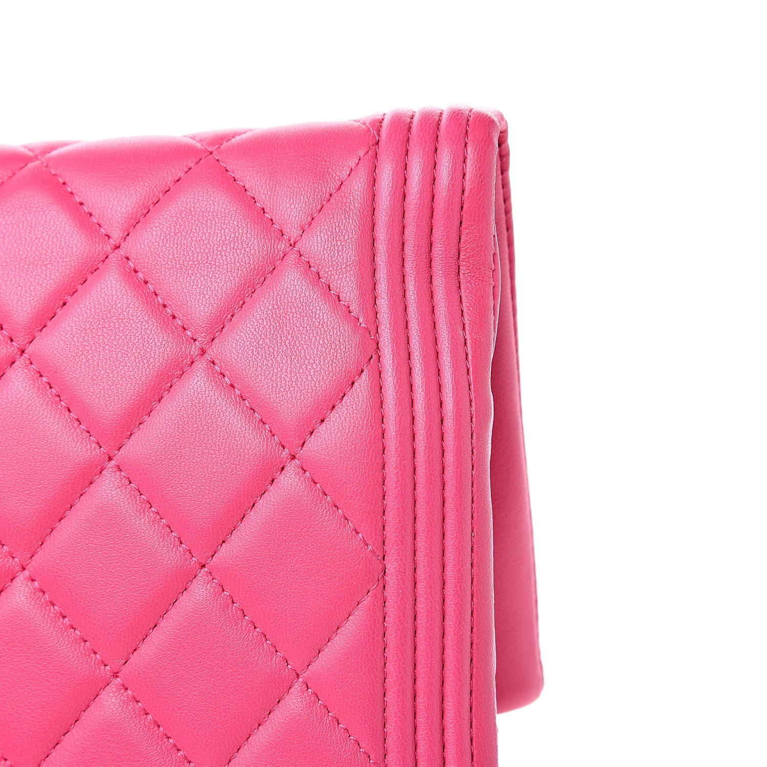 Chanel Lambskin Quilted Beauty CC Boy Clutch Fuchsia 9 of 11