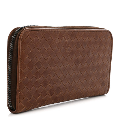 Bottega Veneta Nappa Intrecciato Zip Around Wallet Brown 3 of 9