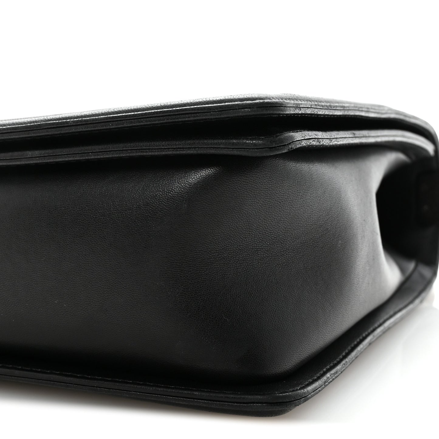 Lambskin Quilted Large Boy Flap Black