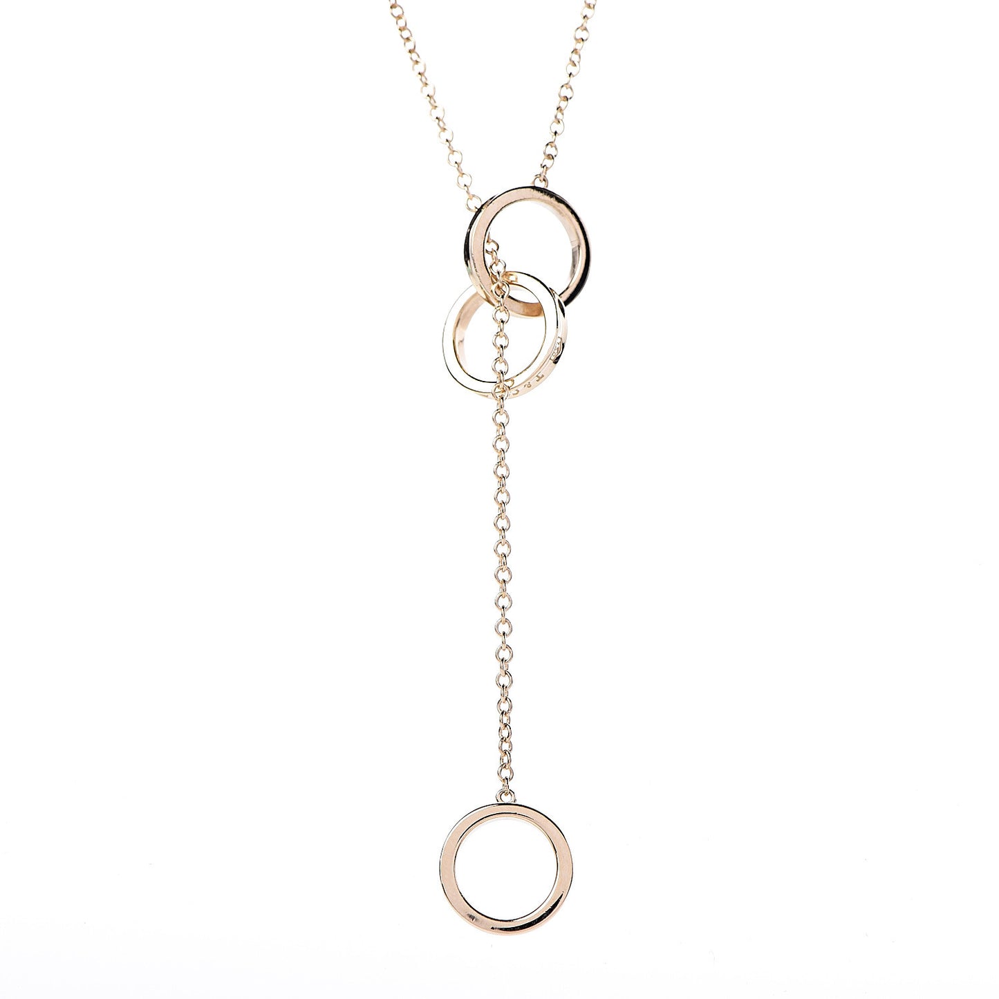 18K Yellow Gold 1837 Interlocking Circles Lariat Necklace