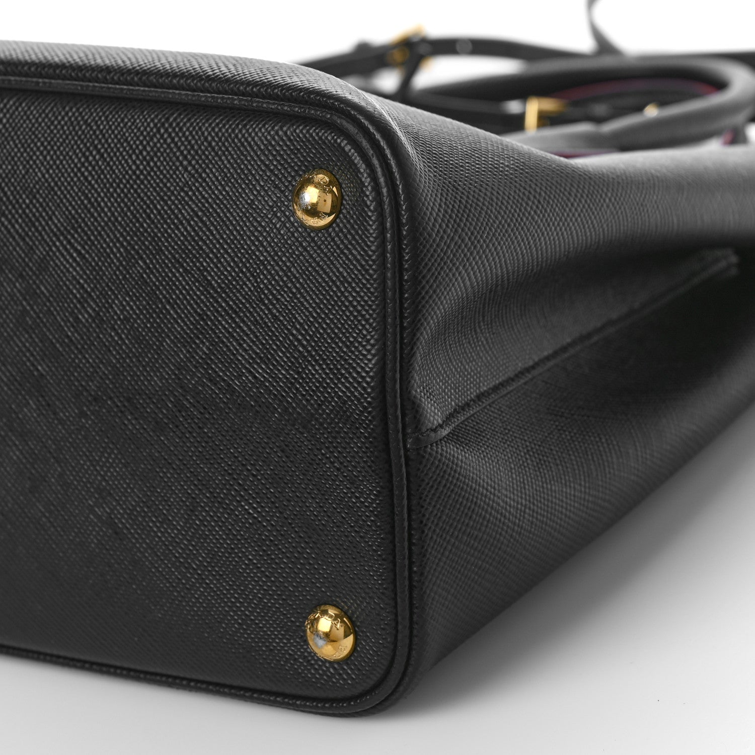 Prada Saffiano Cuir Medium Double Bag Black Fuoco 8 of 9