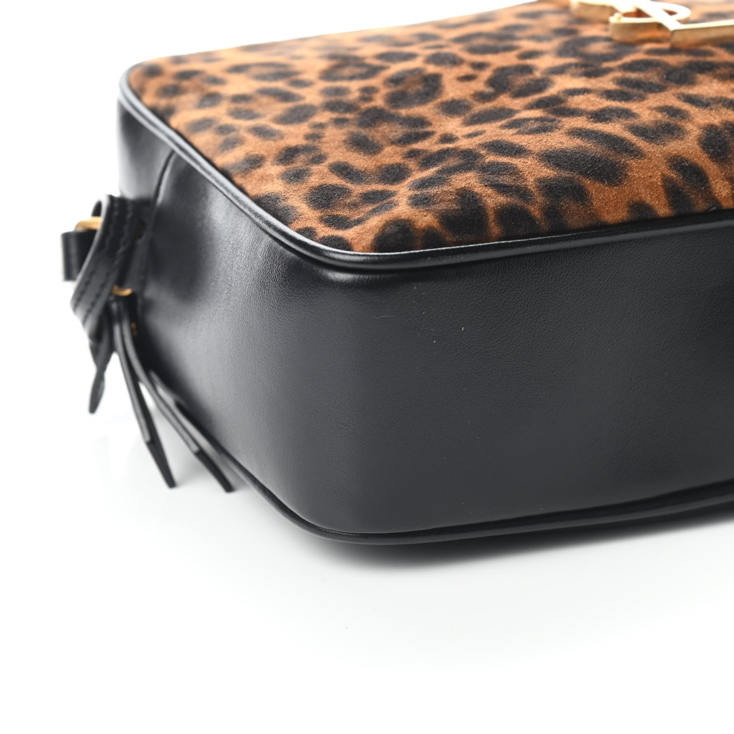 Saint Laurent Calfskin Leopard Print Monogram Lou Camera Bag Black 7 of 8