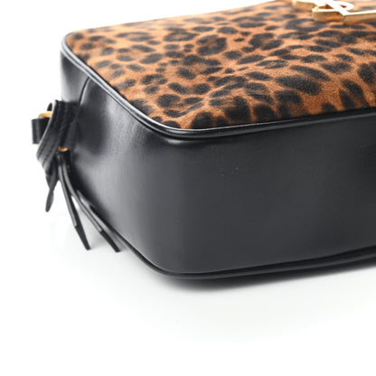 Saint Laurent Calfskin Leopard Print Monogram Lou Camera Bag Black 7 of 8
