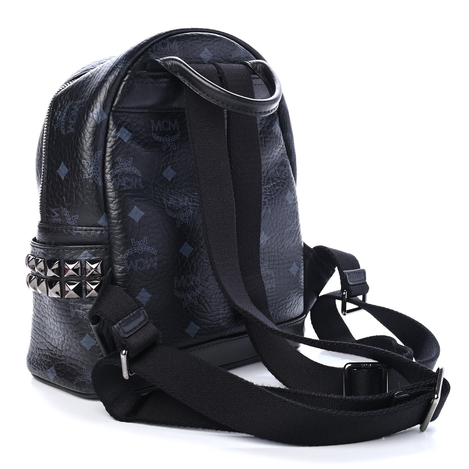 MCM Visetos Side Stud Mini Stark Backpack Black 3 of 10