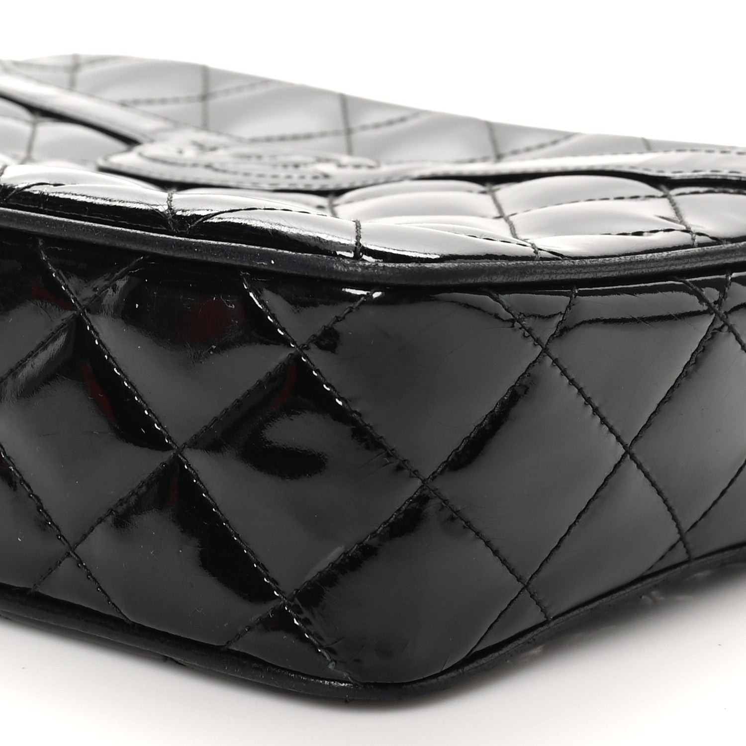 Chanel Patent Quilted Tassel Camera Case Black 10 of 10