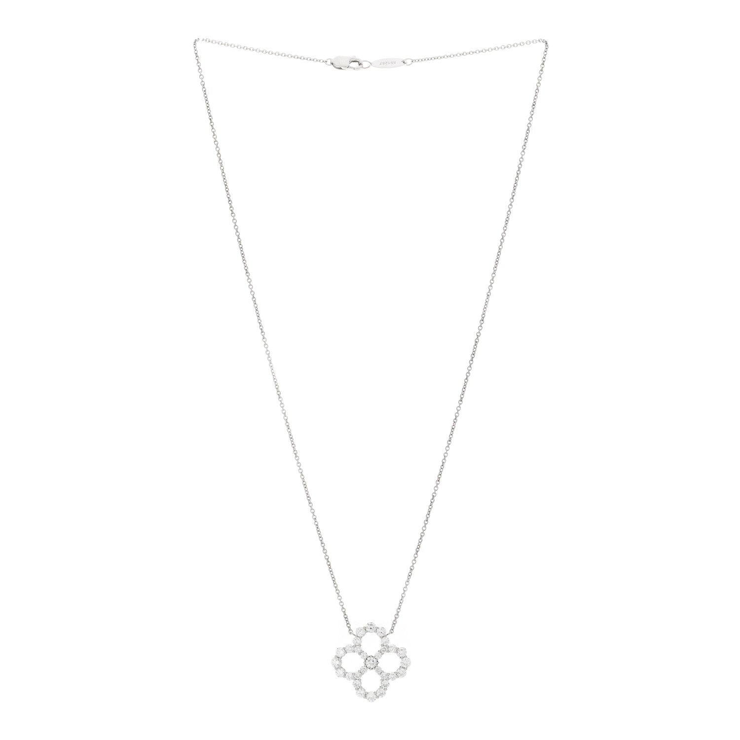 Harry Winston Platinum Diamond Loop Open Motif Pendant Necklace 3 of 6