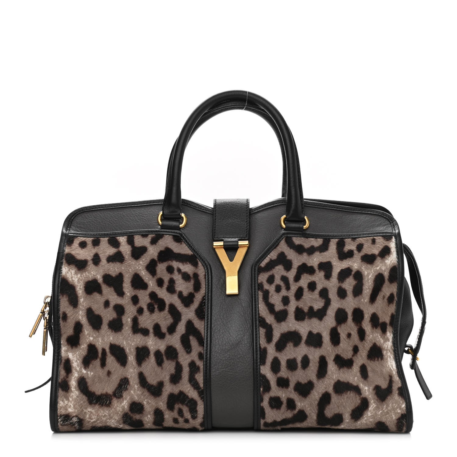 Saint Laurent Pony Hair Leopard Print Large Cabas Chyc Black 1 of 14