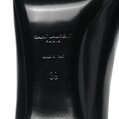 Saint Laurent Calfskin Bow Anais Pumps 39 Black Navy 6 of 9