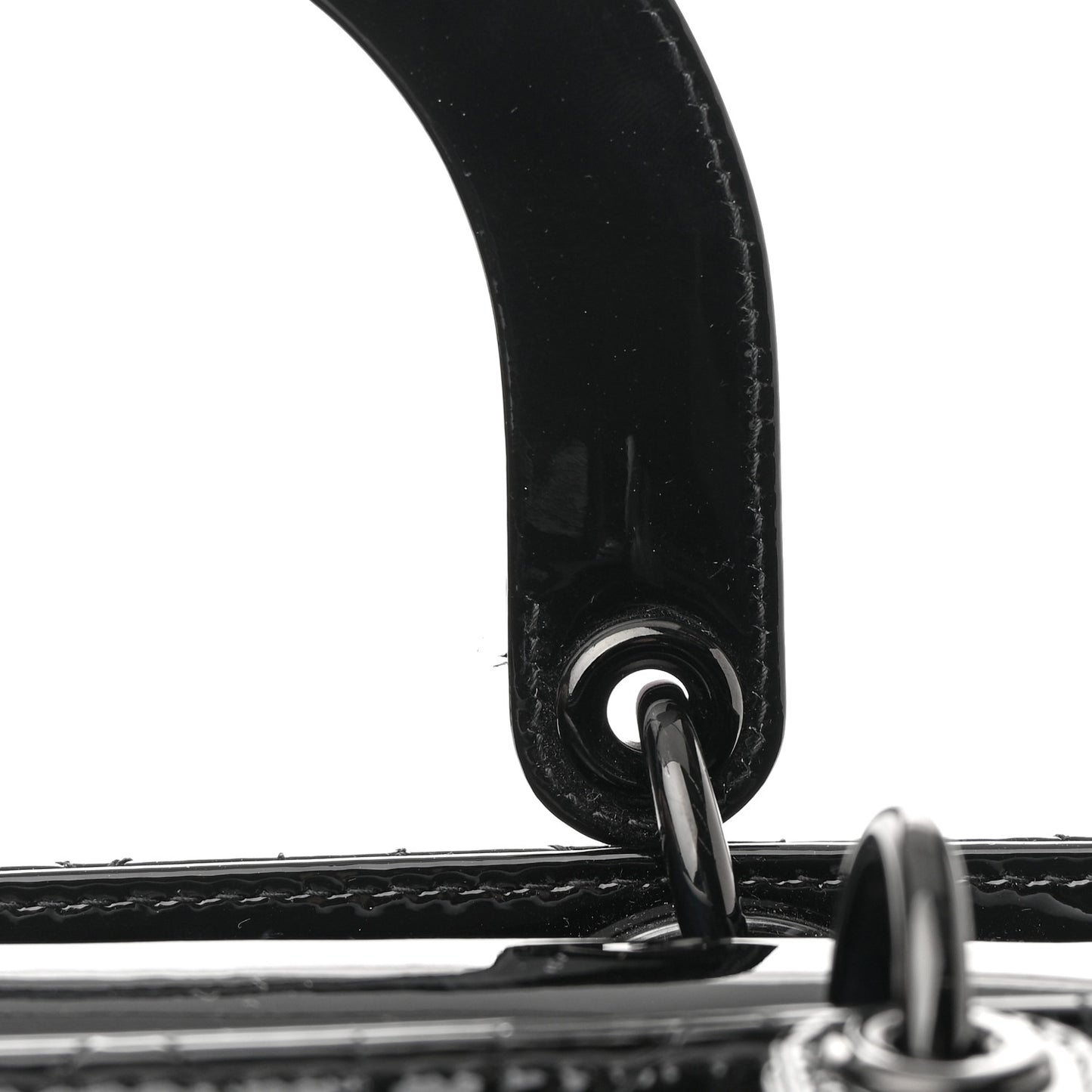 Ultraglossy Patent Cannage Small Lady Dior Black