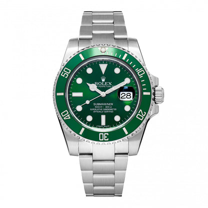 Rolex Stainless Steel 40mm Oyster Perpetual Submariner Date Hulk Watch Green 116610LV 1 of 4