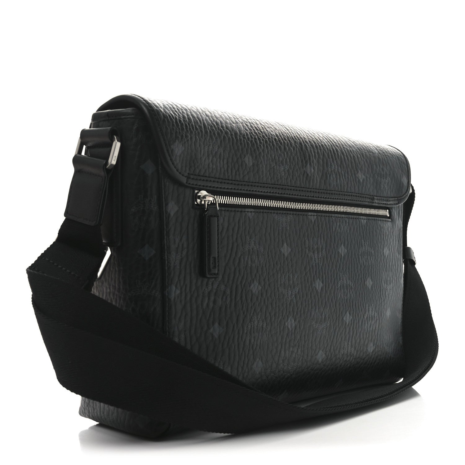 MCM Visetos Medium Aren Messenger Bag Black 3 of 9
