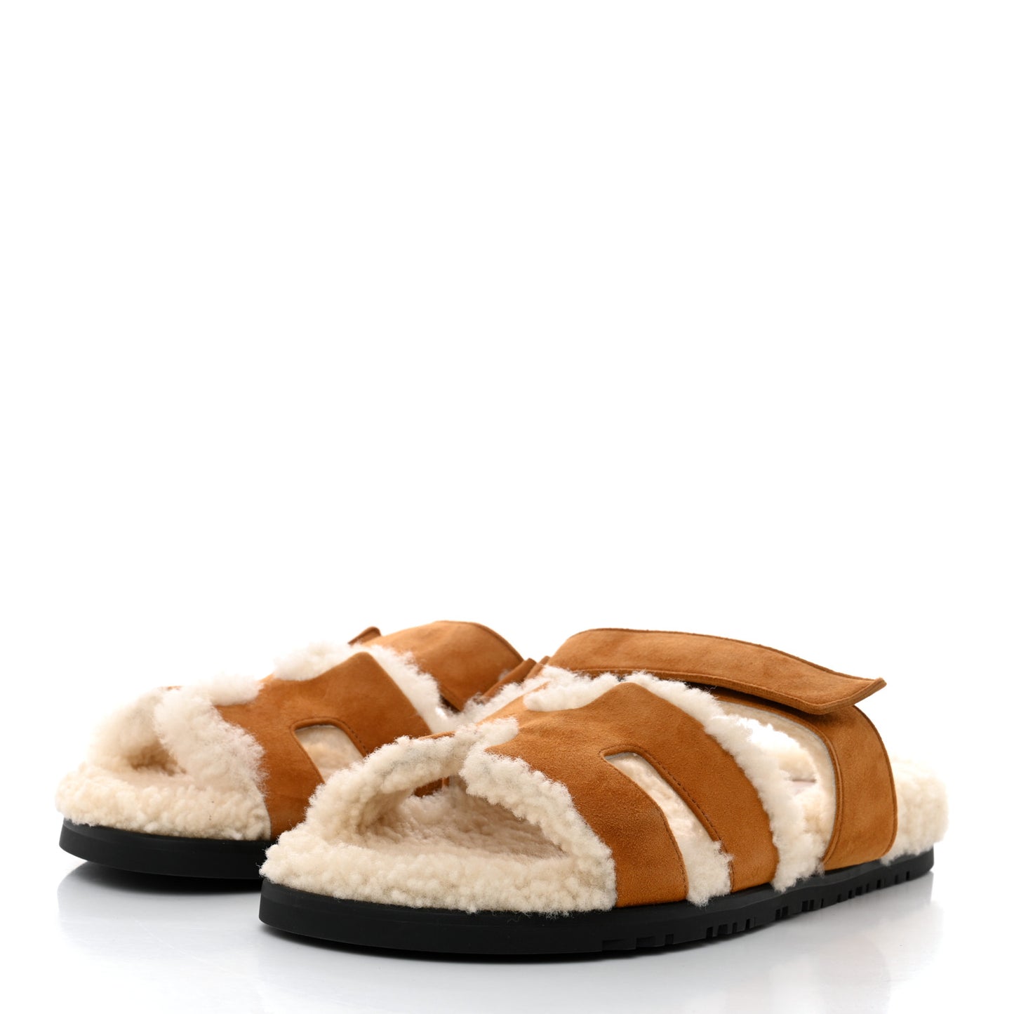 Suede Goatskin Woolskin Womens Chypre Sandals 39 Naturel Ecru