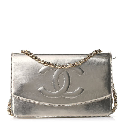 Chanel Metallic Calfskin Timeless Wallet on Chain WOC Argent Clair 1 of 10
