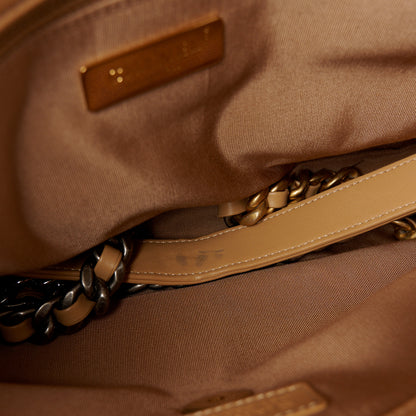 Chanel Lambskin Quilted Large Chanel 19 Flap Dark Beige 12 of 12