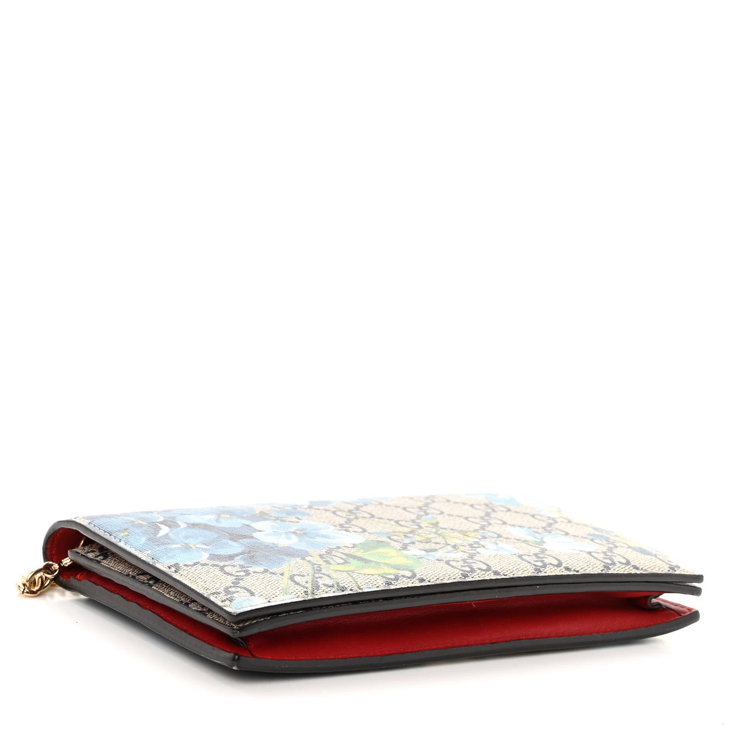 GG Supreme Monogram Blooms Chain Wallet Blue