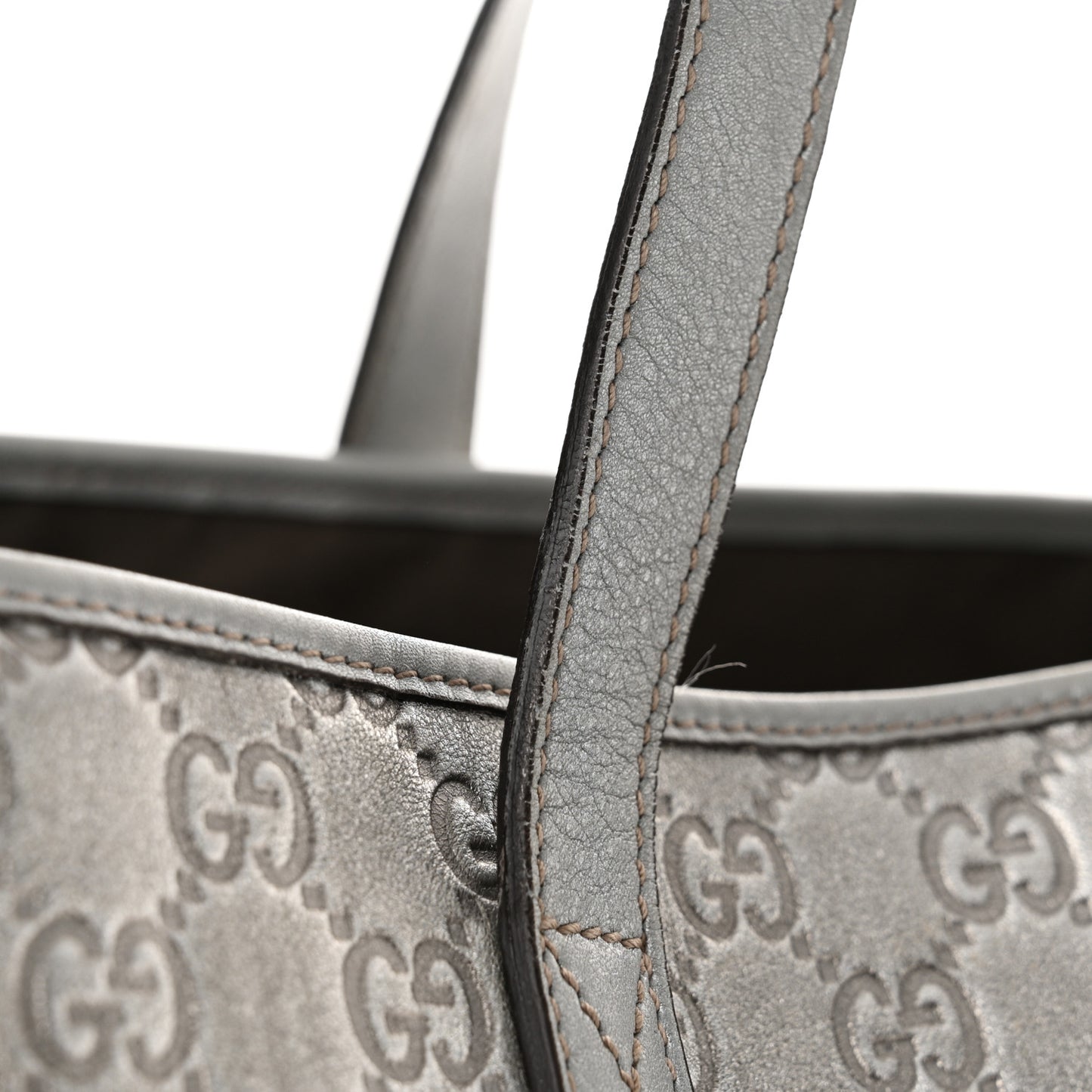 Guccissima Large Tote Silver