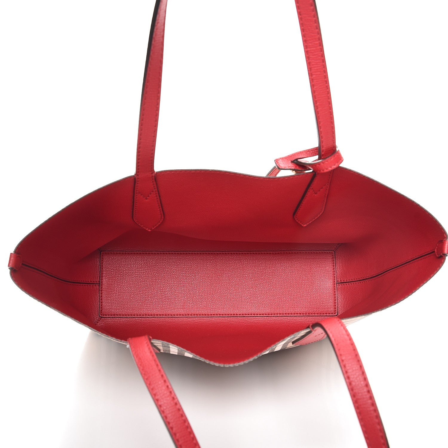 Burberry Haymarket Check Small Reversible Tote Poppy Red 6 of 13