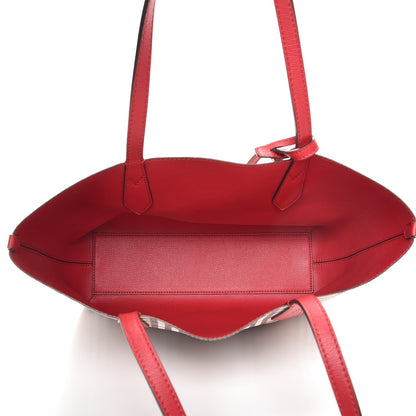 Burberry Haymarket Check Small Reversible Tote Poppy Red 6 of 13
