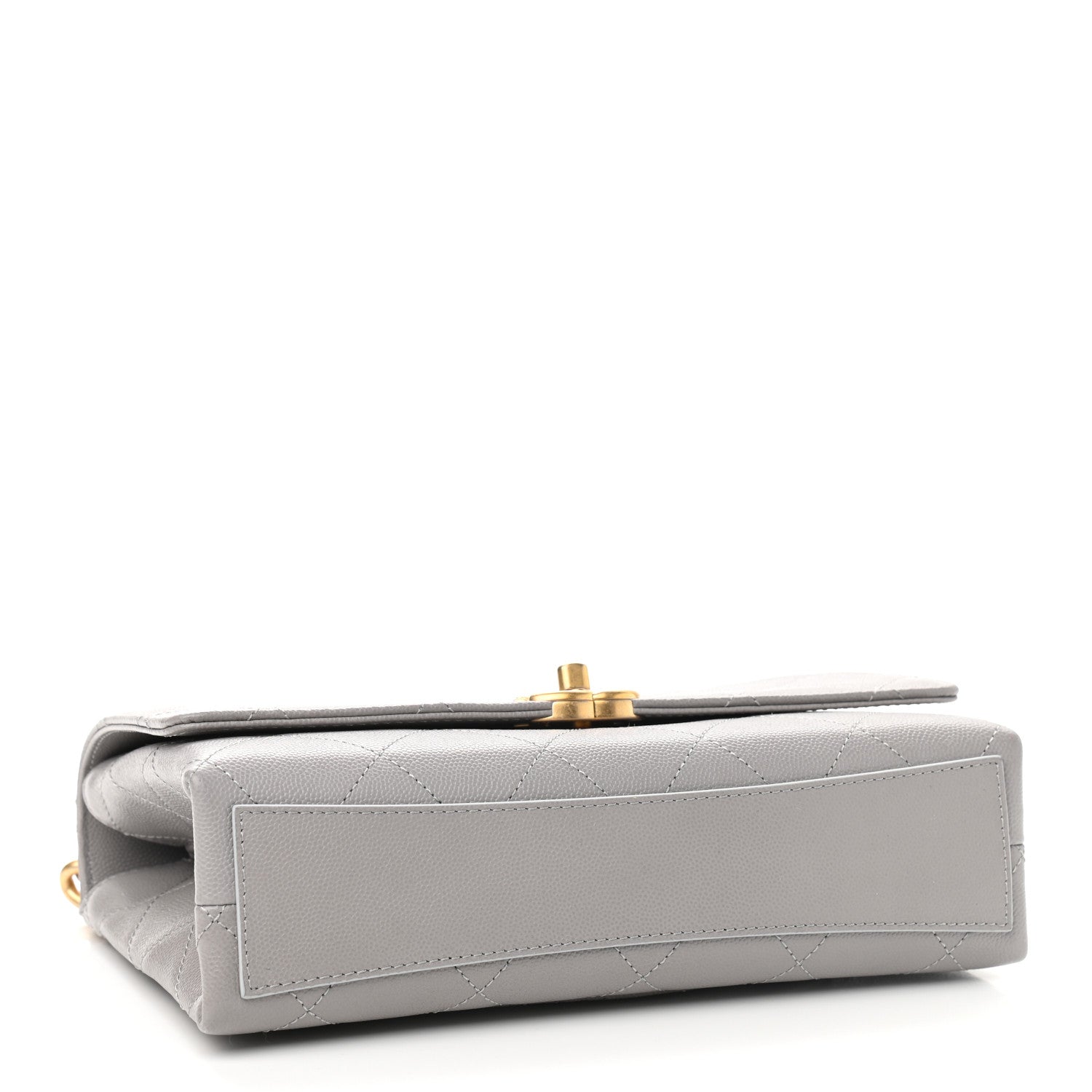 Chanel Caviar Quilted Bracelet On Chain Flap Grey 4 of 9