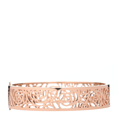Chanel 18K Rose Gold Camellia Ajoure Bangle Bracelet 3 of 5