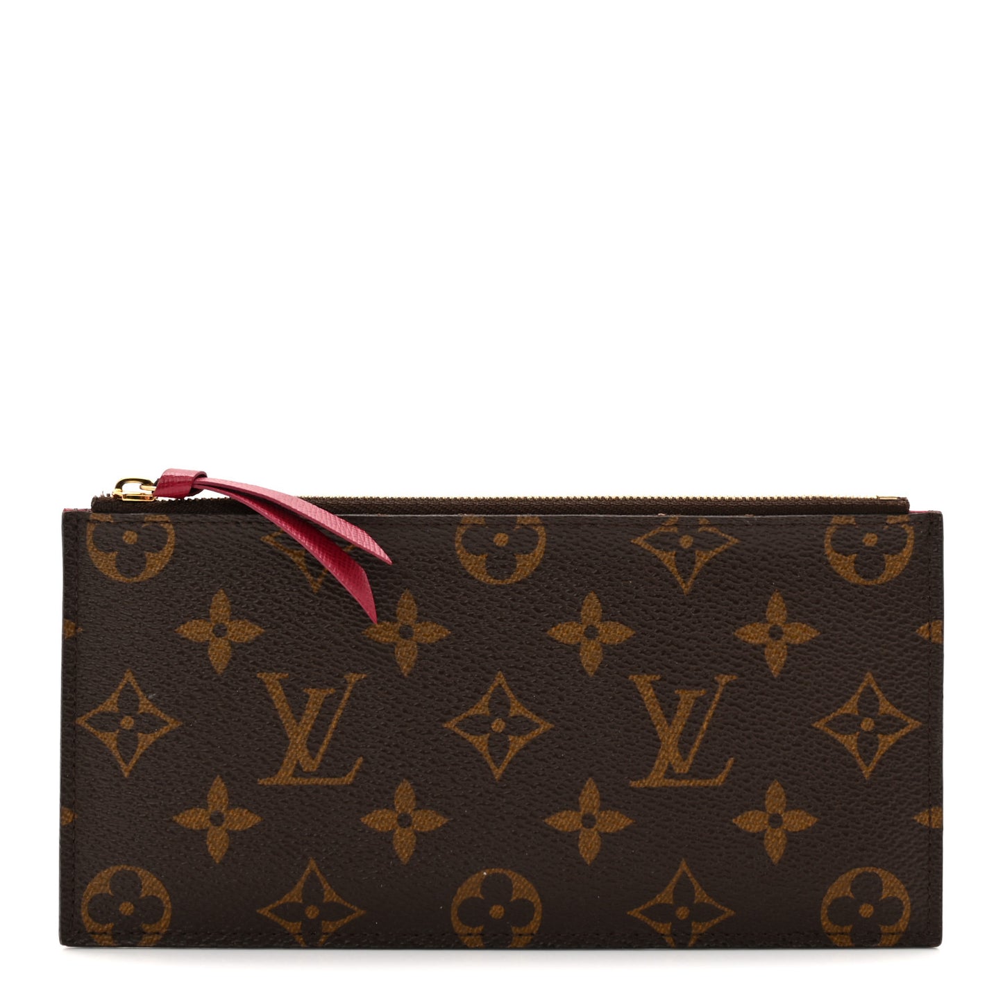 Monogram Felicie Chain Wallet Zippered Insert Fuchsia