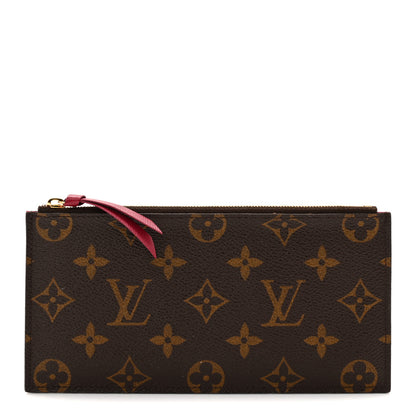 Louis Vuitton Monogram Felicie Chain Wallet Zippered Insert Fuchsia 1 of 6