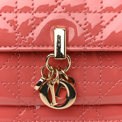 Christian Dior Patent Cannage Lady Dior Chain Pouch Pink 12 of 12