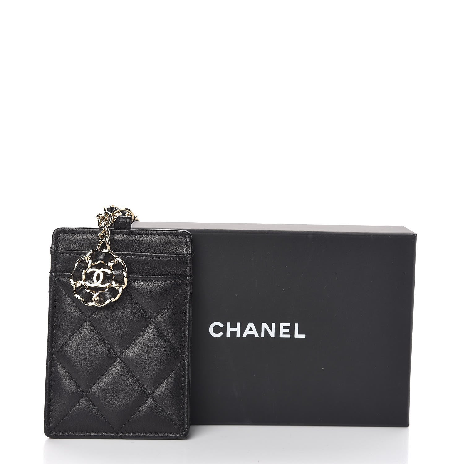 Chanel Lambskin Quilted Card Holder On Chain Black 8 of 8