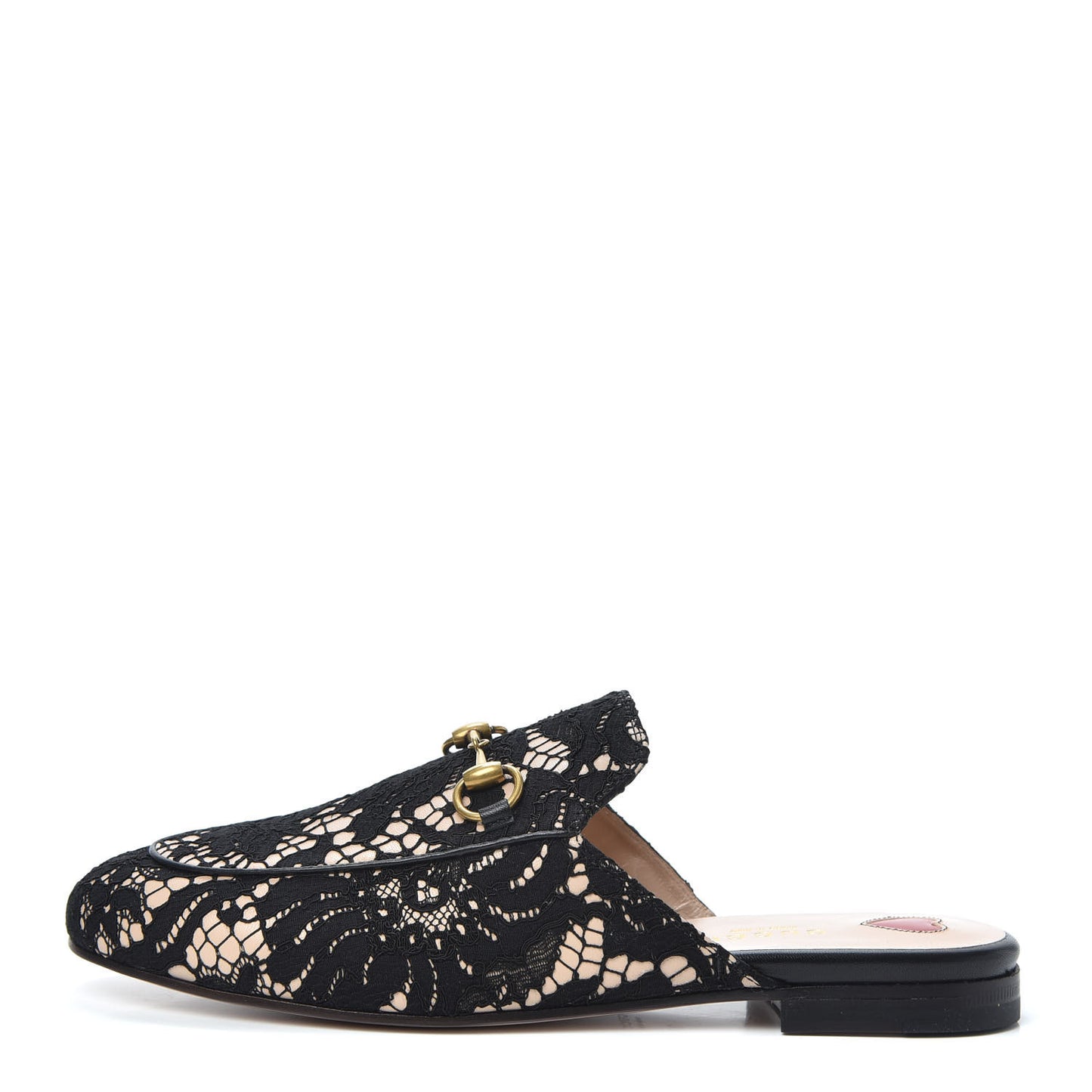 Lace Malaga Kid Womens Princetown Slippers 37 Black Skin Rose