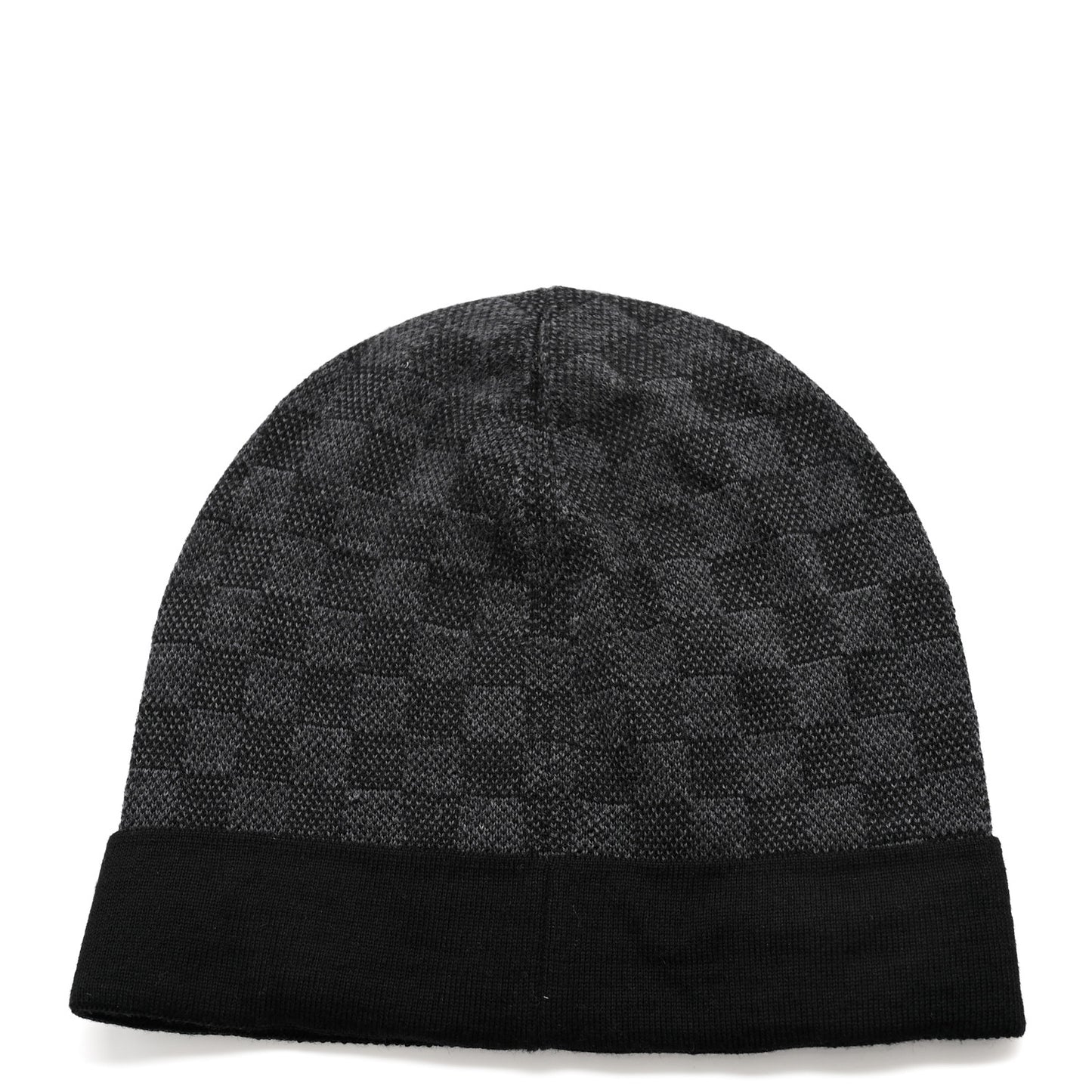 Wool Bonnet Petit Damier Graphite Beanie Hat