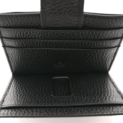 Gucci Pebbled Calfskin GG Marmont Card Case Black 5 of 9