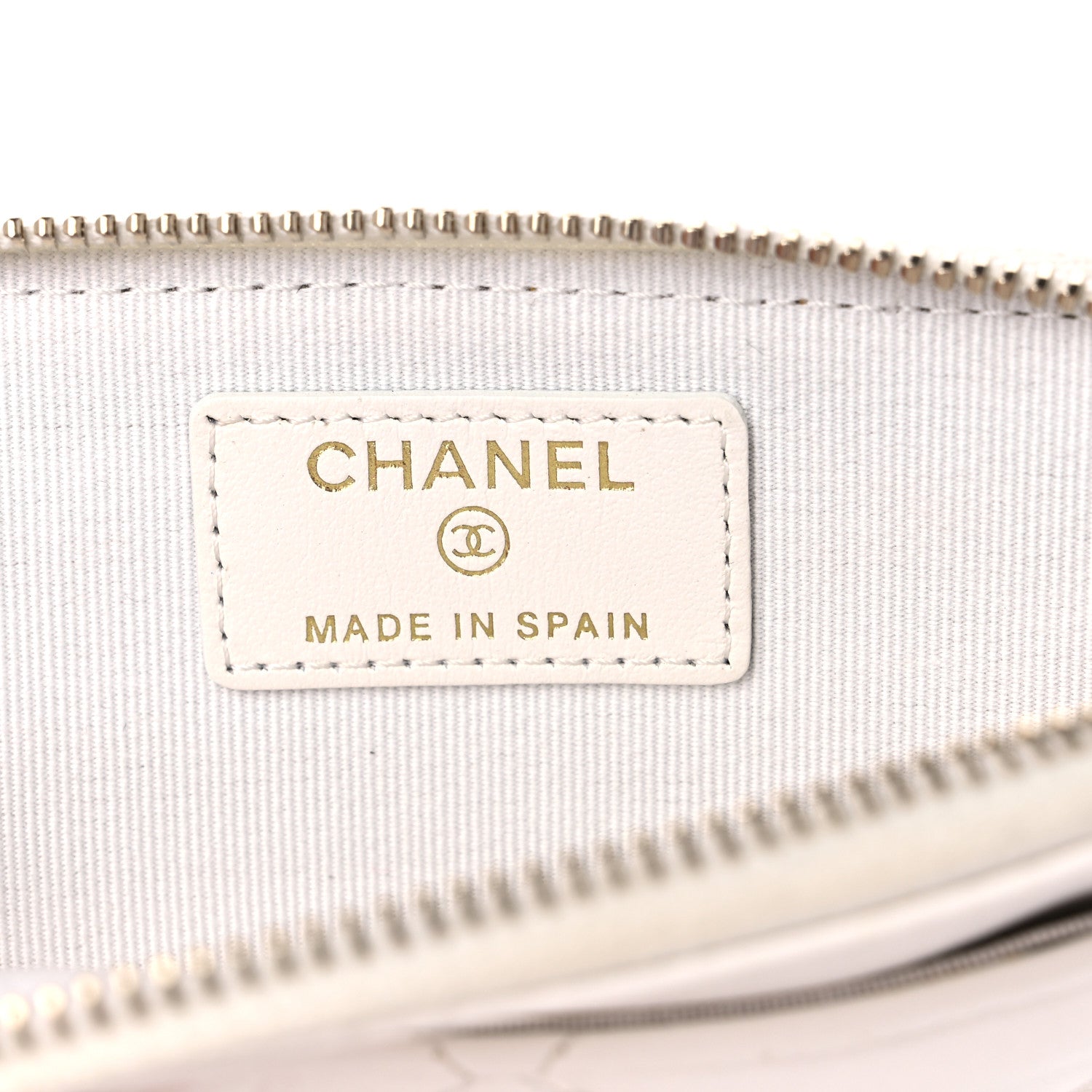 Chanel Lambskin Quilted Chanel 19 Zip Card Holder Wallet White 6 of 11