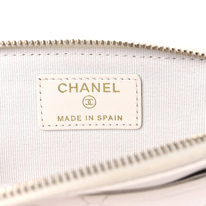 Chanel Lambskin Quilted Chanel 19 Zip Card Holder Wallet White 6 of 11