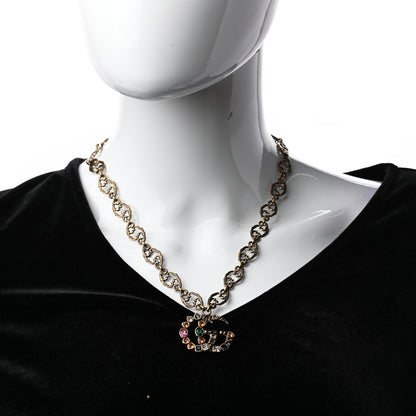Gucci Crystal Marmont Necklace Aged Gold Multicolor 2 of 6