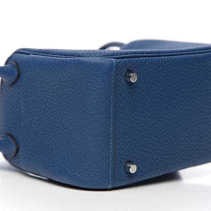 Hermes Taurillon Clemence Mini Lindy 20 Deep Bleu 7 of 9