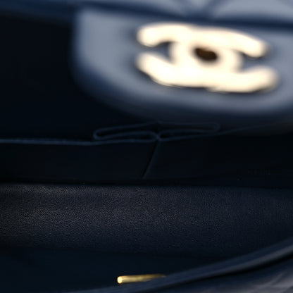 Chanel Lambskin Quilted Small Double Flap Dark Blue 4 of 8