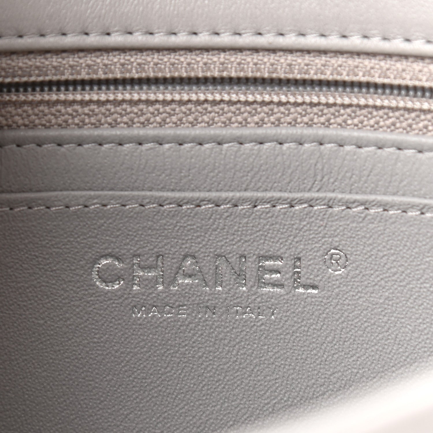 Chanel Lambskin Quilted Mini Rectangular Flap Grey 6 of 9