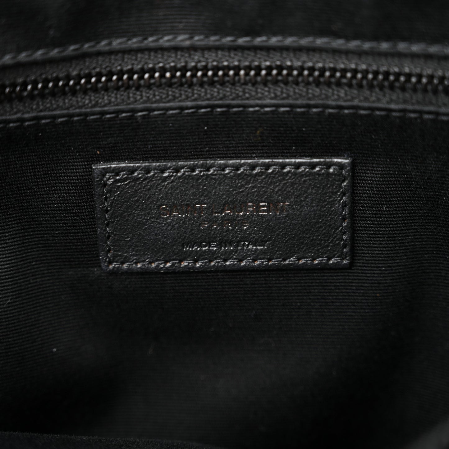 Calfskin Y Quilted Monogram Monochrome Large Loulou Chain Satchel Black