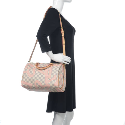 Louis Vuitton Damier Azur Tahitienne Speedy Bandouliere 30 Rose Ballerine 2 of 13