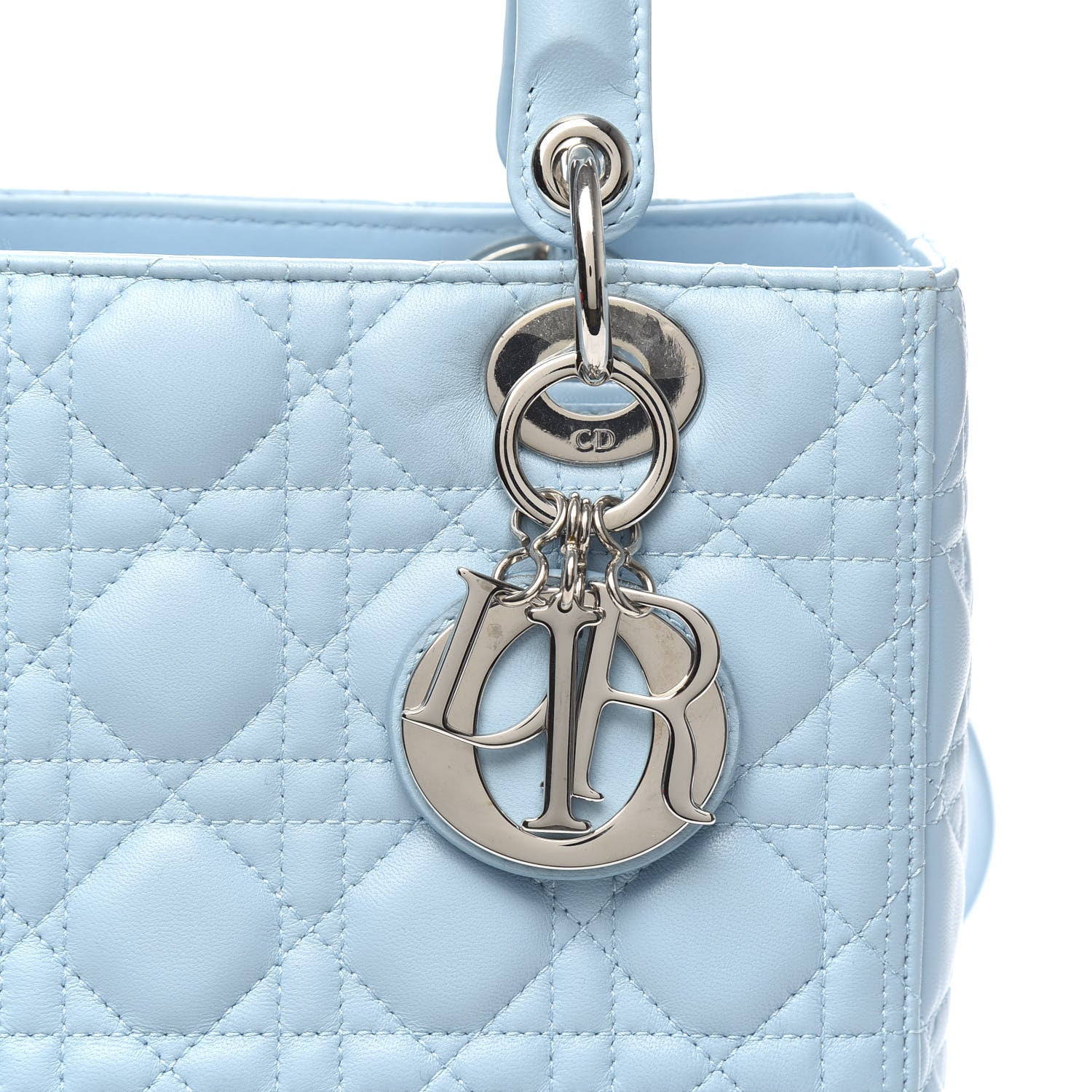 Christian Dior Lambskin Cannage Medium Lady Dior Light Blue 13 of 13