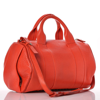 Alexander Wang Pebbled Lambskin Rocco Tangerine Pale Gold Hardware 3 of 15