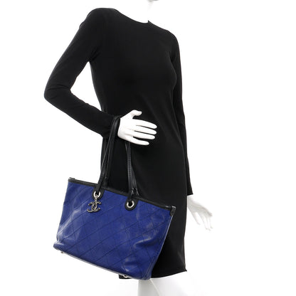 Chanel Grained Calfskin Shopping Fever Tote Blue 2 of 7