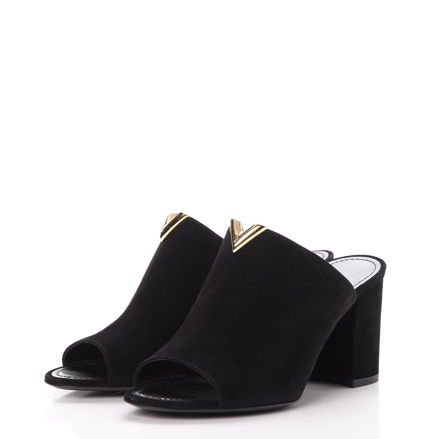 Louis Vuitton Suede Bahiana Mules 38 Black 3 of 8